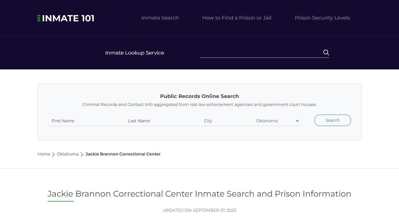 Jackie Brannon Correctional Center Inmate Search, Visitation, Phone no ...